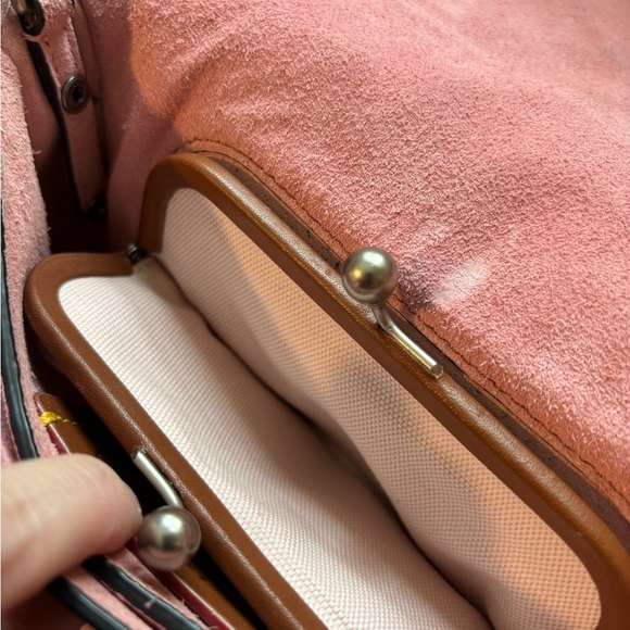 RARE Coach 1941 Dinky with Wild Tea Rose Fringe in Black and Pink, EUC - Picture 10 of 15